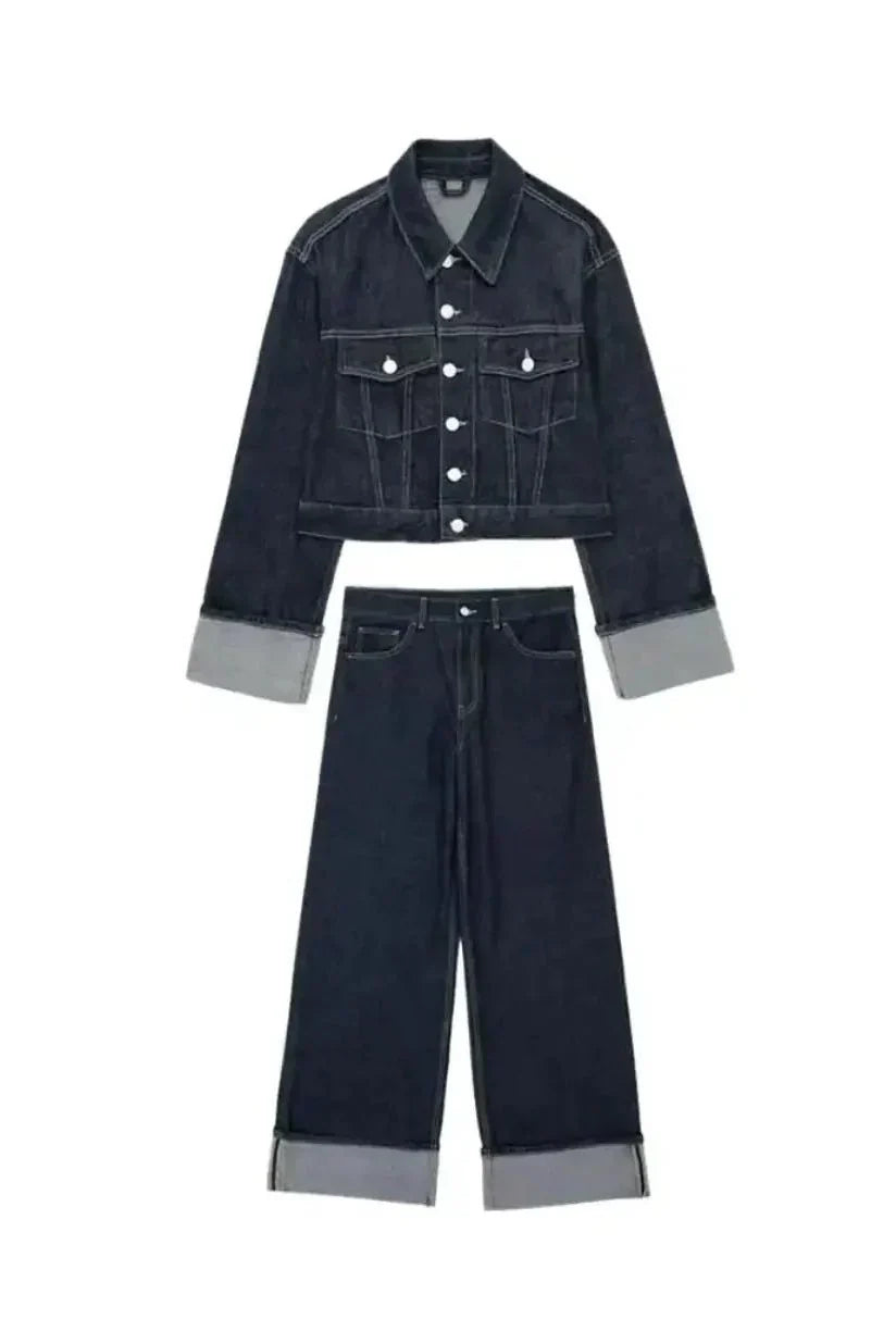 Denim Co-Ord Set – Jeansjacke & High-Waist Jeans