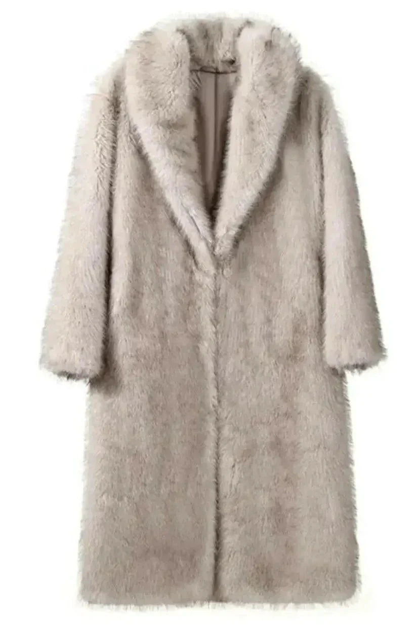 Klassischer Kunstpelzmantel